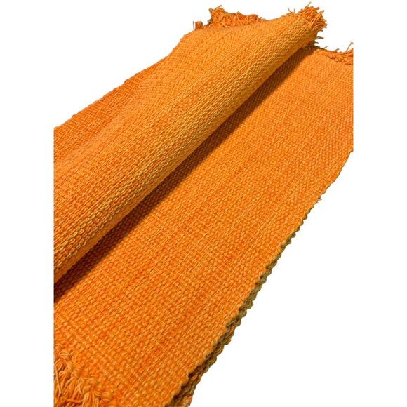 Vintage 100% COTTON WOVEN ORANGE FRINGE PLACEMAT Set of 6 NWT KAY DEE DESIGNS - Picture 10 of 10